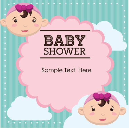 Baby Shower concept with cute icons designのイラスト素材