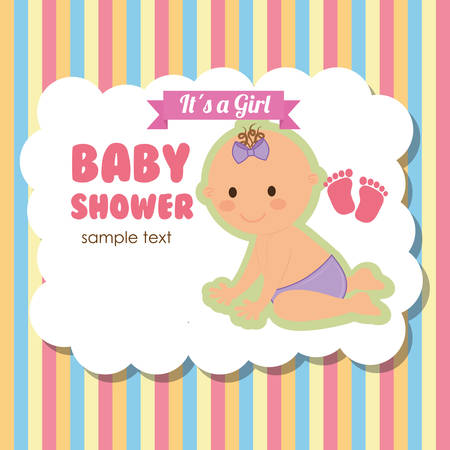 Baby Shower concept with cute icons designのイラスト素材