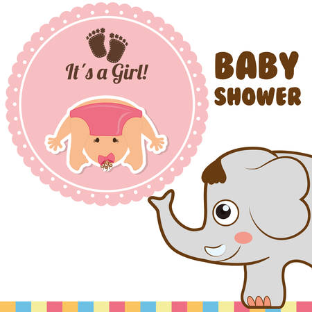 Baby Shower concept with cute icons designのイラスト素材