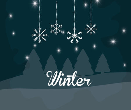 Winter concept with season icons design, vector illustration 10 eps graphic.のイラスト素材