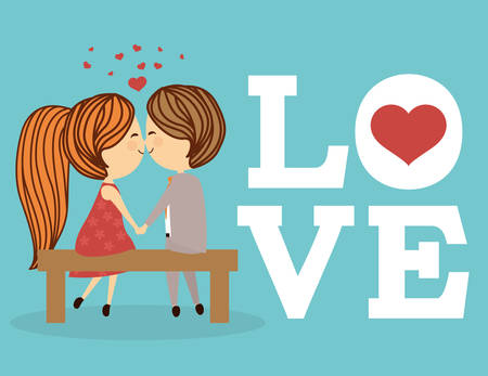 Love concept with cute icons design, vector illustration 10 eps graphic.