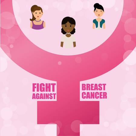 Breast Cancer concept with fight icons design, vector illustration graphic.のイラスト素材