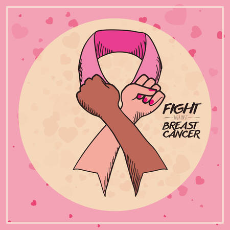 Breast Cancer concept with fight icons design, vector illustration  graphic.のイラスト素材