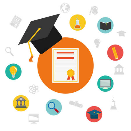 Back to school graphic design icons, vector illustration  のイラスト素材