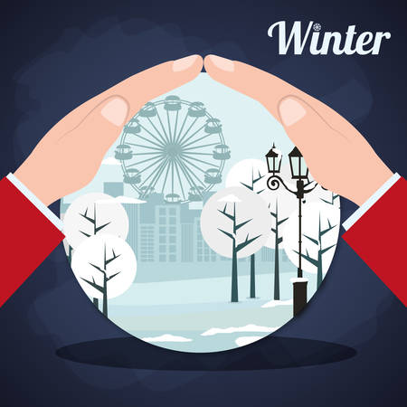 Winter concept with season icons design, vector illustration 10 eps graphic.のイラスト素材