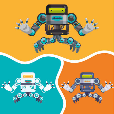 Robot concept and technology design, vector illustration 10 eps graphic.のイラスト素材