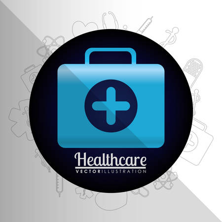 Medical healthcare round icon graphic design, vector illustrationのイラスト素材