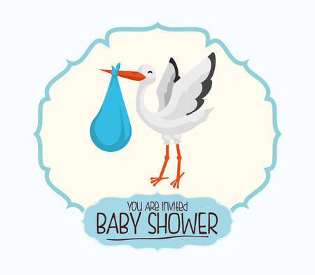 Baby shower invitation card graphic design, vector illustrationのイラスト素材
