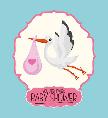 Baby shower invitation card graphic design, vector illustrationのイラスト素材