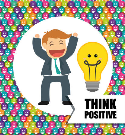 Think positive concept and ideas design, vector illustration  のイラスト素材
