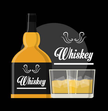 Whiskey concept with bottle design, vector illustration のイラスト素材