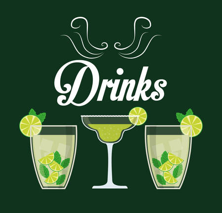Drinks concept with glasses design, vector illustration のイラスト素材