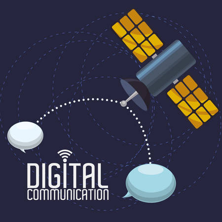 digital communication  concept with technology icons design, vector illustration 10 eps graphic.のイラスト素材