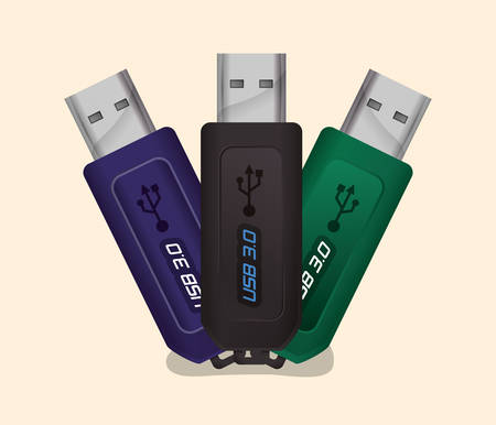 Usb concept with technology icons design, vector illustration 10 eps graphic.