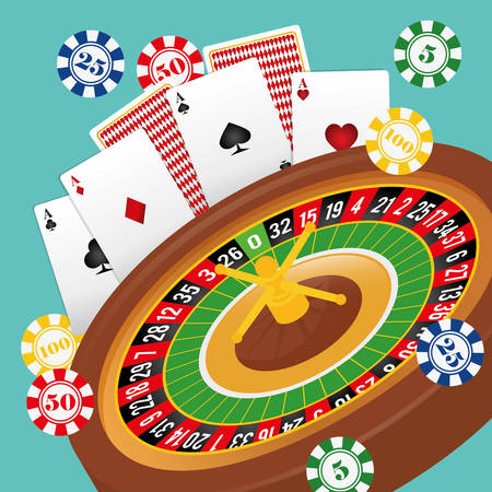 Casino gambling game graphic design, vector illustration  のイラスト素材