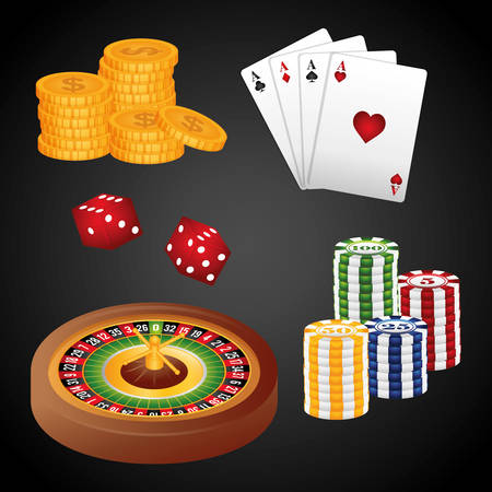 Casino gambling game graphic design, vector illustration  のイラスト素材