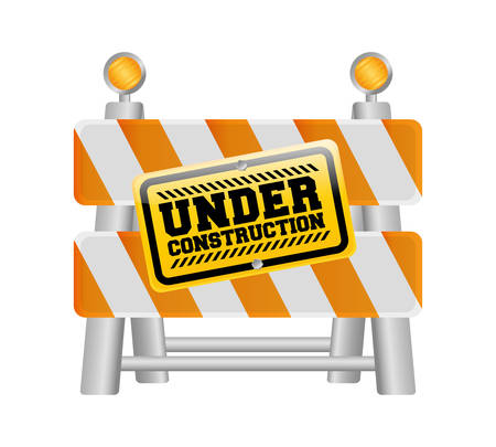 Under construction barrier design, vector illustration のイラスト素材