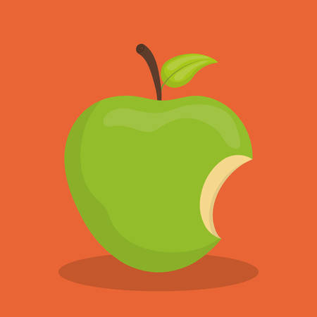 Green apple biten graphic design のイラスト素材