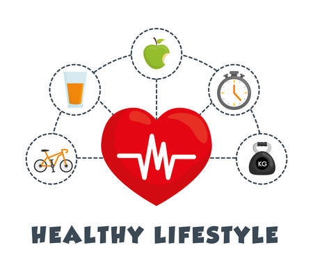Fitness and healthy lifestyle graphic design, vector illustrationのイラスト素材