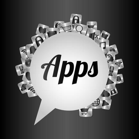 Mobile technology applications graphic icons, vector illustration designのイラスト素材