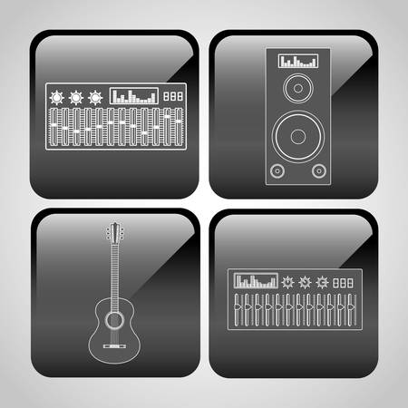 Music technology equipment graphic design, vector illustrationのイラスト素材