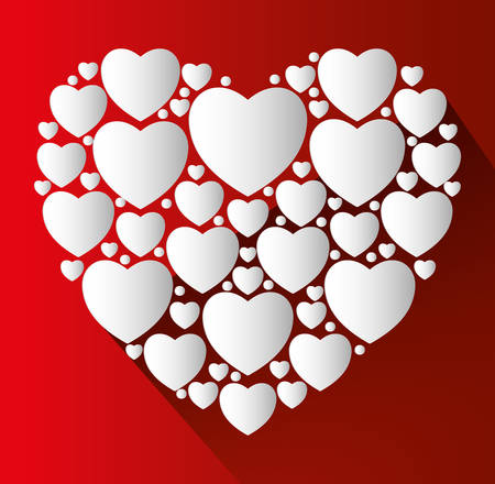 Happy valentines day colorful card design, vector illustrationのイラスト素材