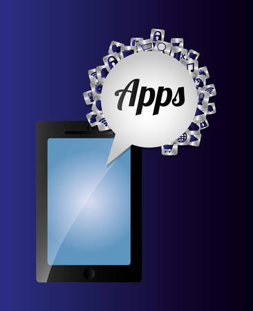 Mobile technology applications graphic icons, vector illustration designのイラスト素材