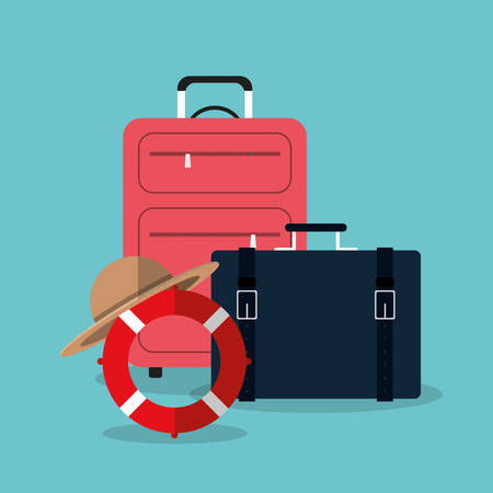 Summer, vacations and travel graphic design with icons, vector illustrationのイラスト素材