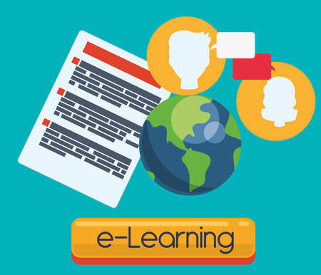 elearning concept with education icons  design, vector illustration 10 eps graphic.のイラスト素材