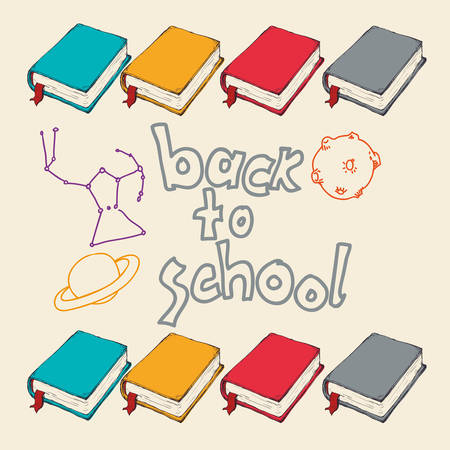 back to school concept with education icons  designのイラスト素材