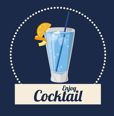 Cocktail concept with her own glass designのイラスト素材