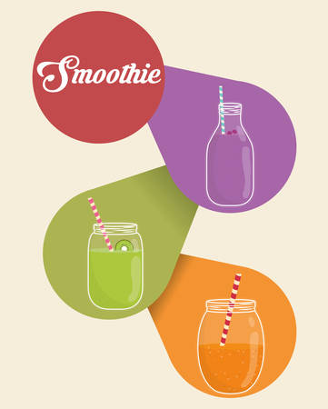 Smoothie concept with her own glass designのイラスト素材