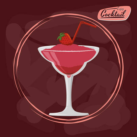 Cocktail concept with her own glass designのイラスト素材