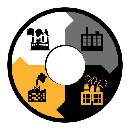 Under construction concept  with factory icons design, vector illustration 10 eps graphic.のイラスト素材