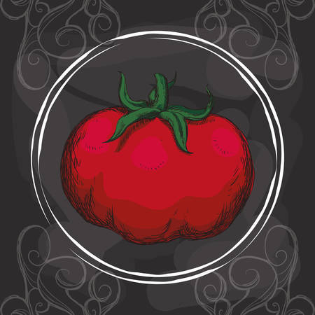 Healthy and organic concept with food icons designのイラスト素材