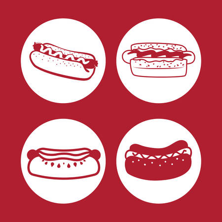 Fast food concept with menu icons designのイラスト素材