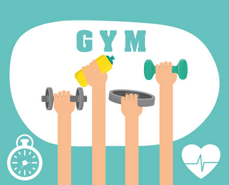 Fitness center concept with gym icons designのイラスト素材