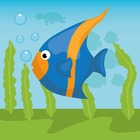 Sea fauna cartoon, vector illustration graphic designのイラスト素材