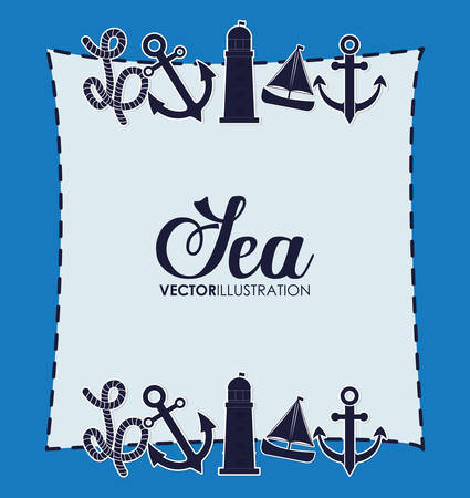 Sea and nautical equipment graphic design, vector illustrationのイラスト素材