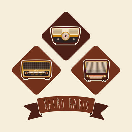 Ilustración de Music concept with radio icons design, vector illustration 10 eps graphic. - Imagen libre de derechos