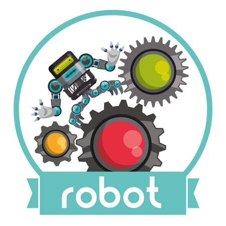Robot concept with machine icons design, vector illustration 10 eps graphic.のイラスト素材
