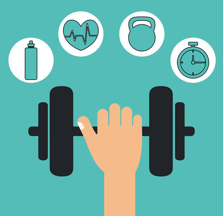 Gym and Fitness lifestyle graphic design, vector illustration eps10のイラスト素材
