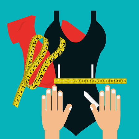 Measure tape and dieting graphic design, vector illustration eps10のイラスト素材