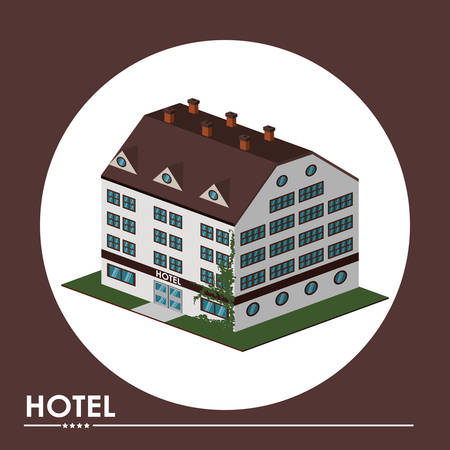 Real Estate concept with hotel icon design, vector illustration 10 eps graphic.のイラスト素材