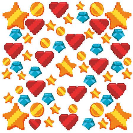 Videogame concept with pixel icon design, vector illustration 10 eps graphic.のイラスト素材