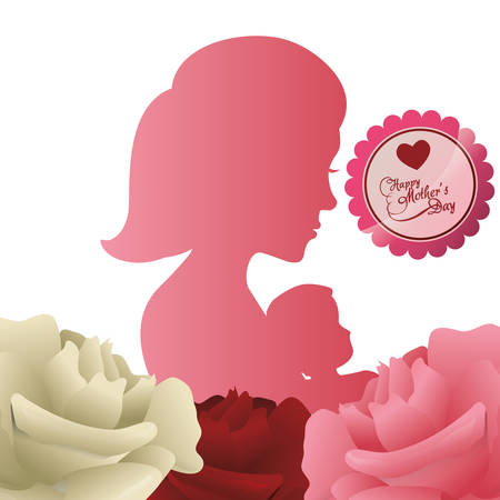 Mothers day concept with cute icons designのイラスト素材