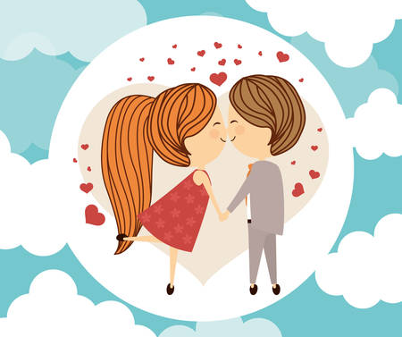 Love concept with romantic icon designのイラスト素材
