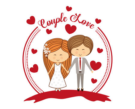 Love concept with romantic icon designのイラスト素材
