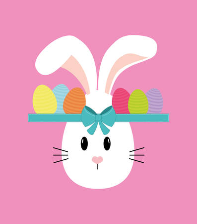 Happy Easter concept with cute icons designのイラスト素材