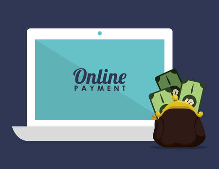 Money bank and online payment graphic design, vector illustrationのイラスト素材